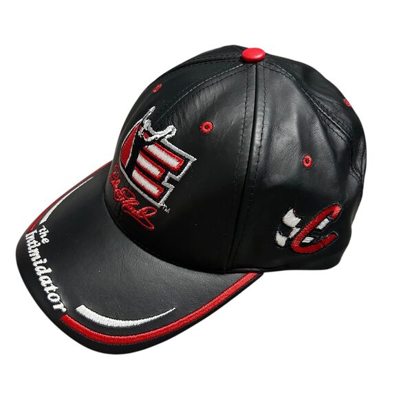 Vintage Dale Earnhardt The Intimidator Winston Cup Leather Hat Cap Strapback - Picture 2 of 8
